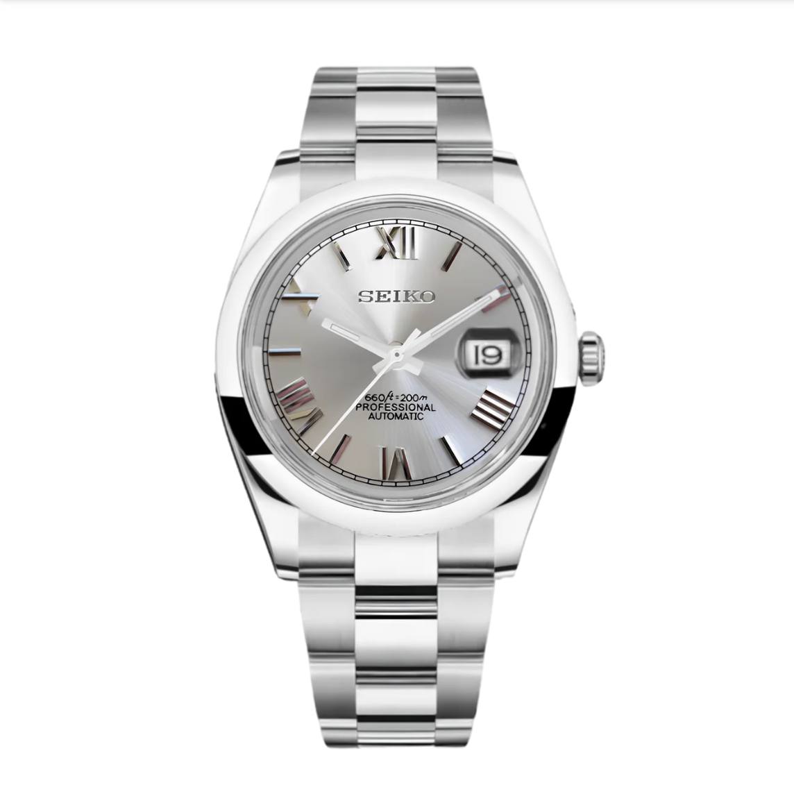 SEIKO OYSTER PERPETUAL ROMAN SILVER ICE 39MM Vigilo Co