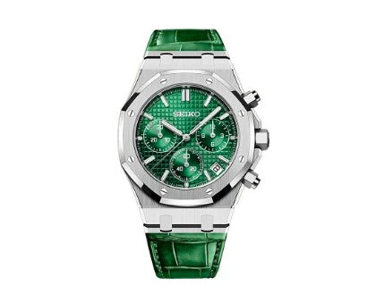 SEIKO ROYAL OAK CHRONOGRAPH GREEN LEATHER 41MM