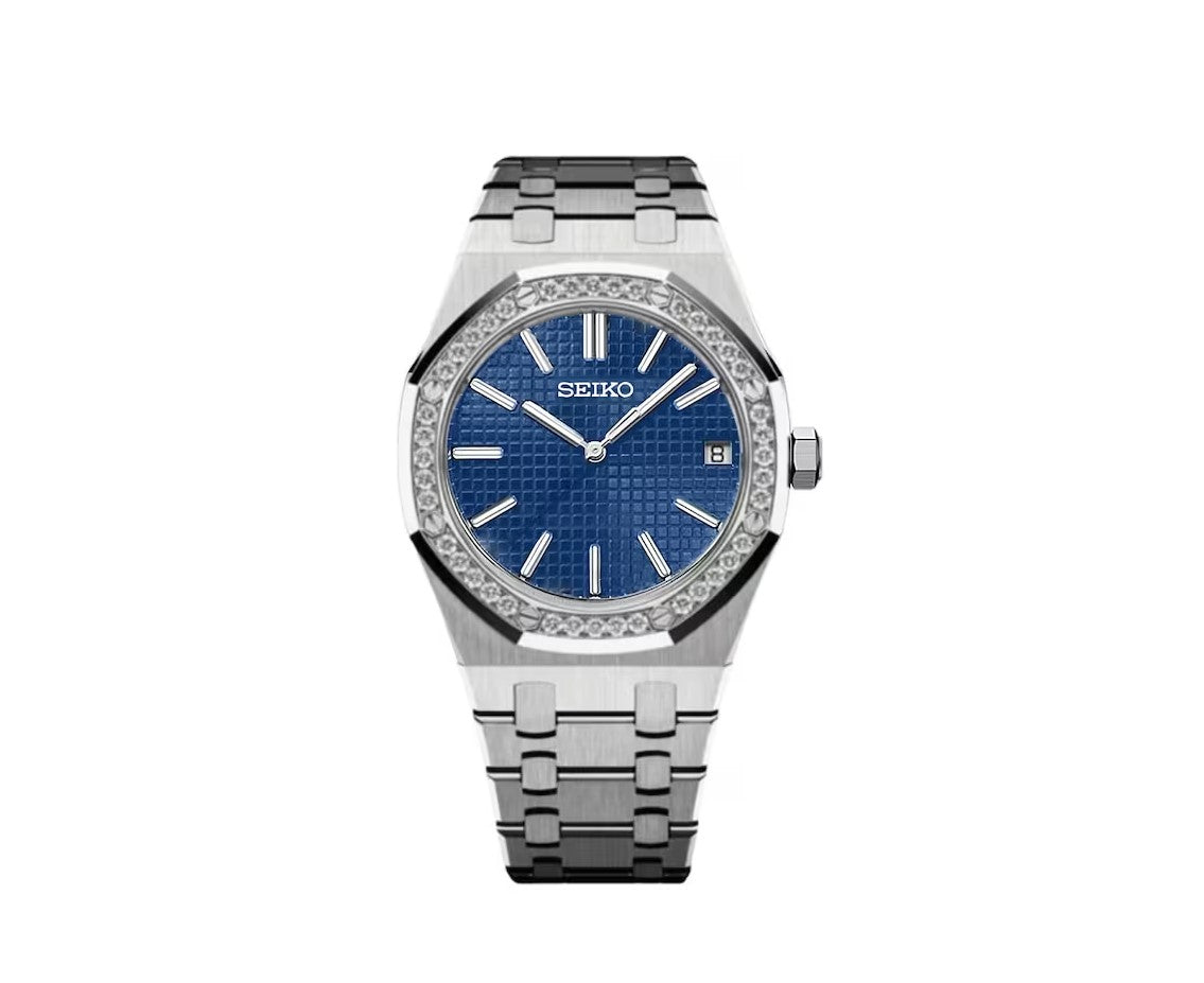 SEIKO ROYAL OAK SILVER BLUE DIAMOND WHITE 31MM