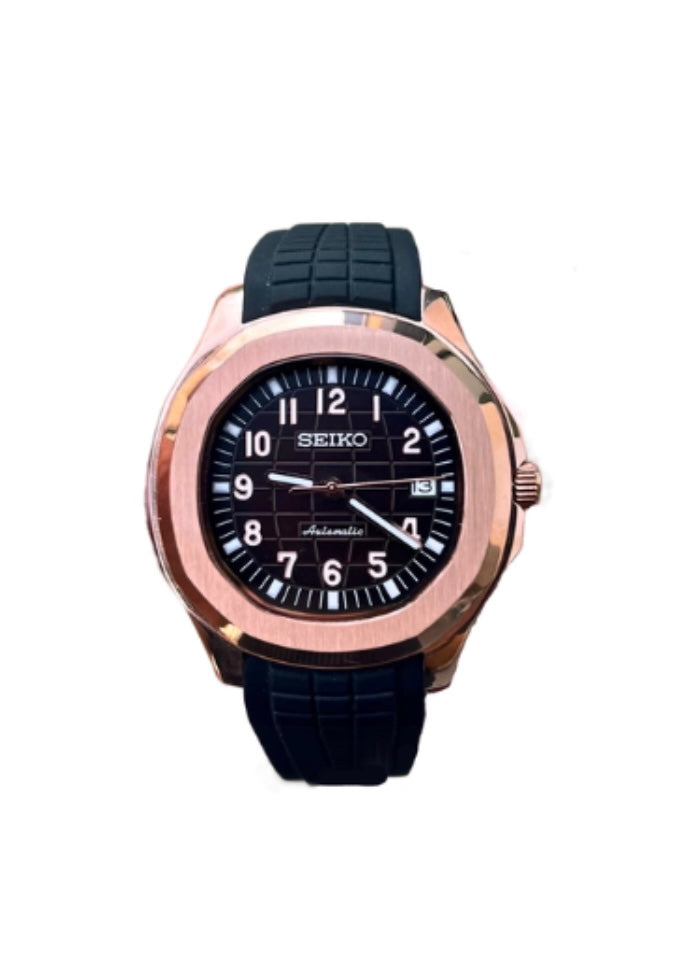 SEIKO AQUANAUT ROSE GOLD & BLACK 41MM