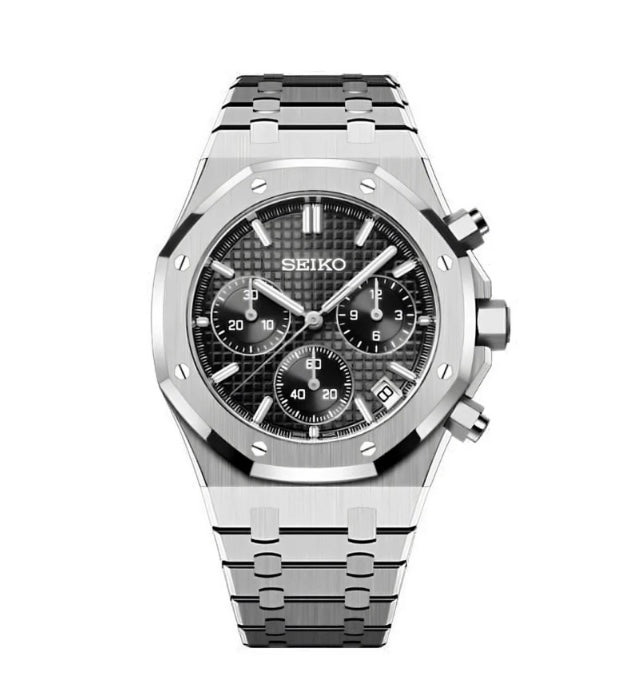 SEIKO ROYAL OAK CHRONOGRAPH SILVER BLACK 41MM