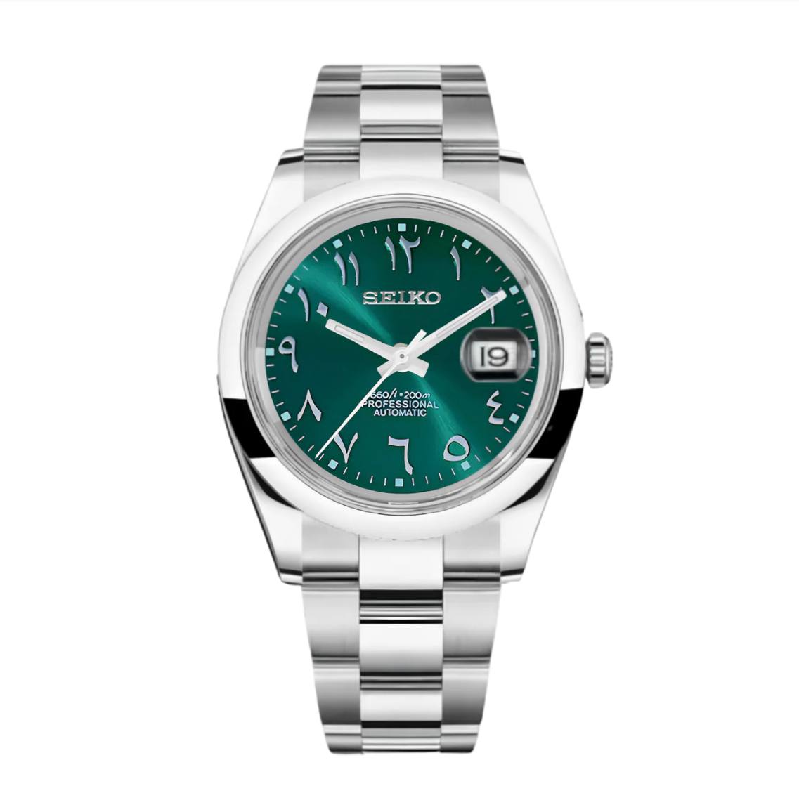 SEIKO OYSTER PERPETUAL ARABIC GREEN 39MM Vigilo Co