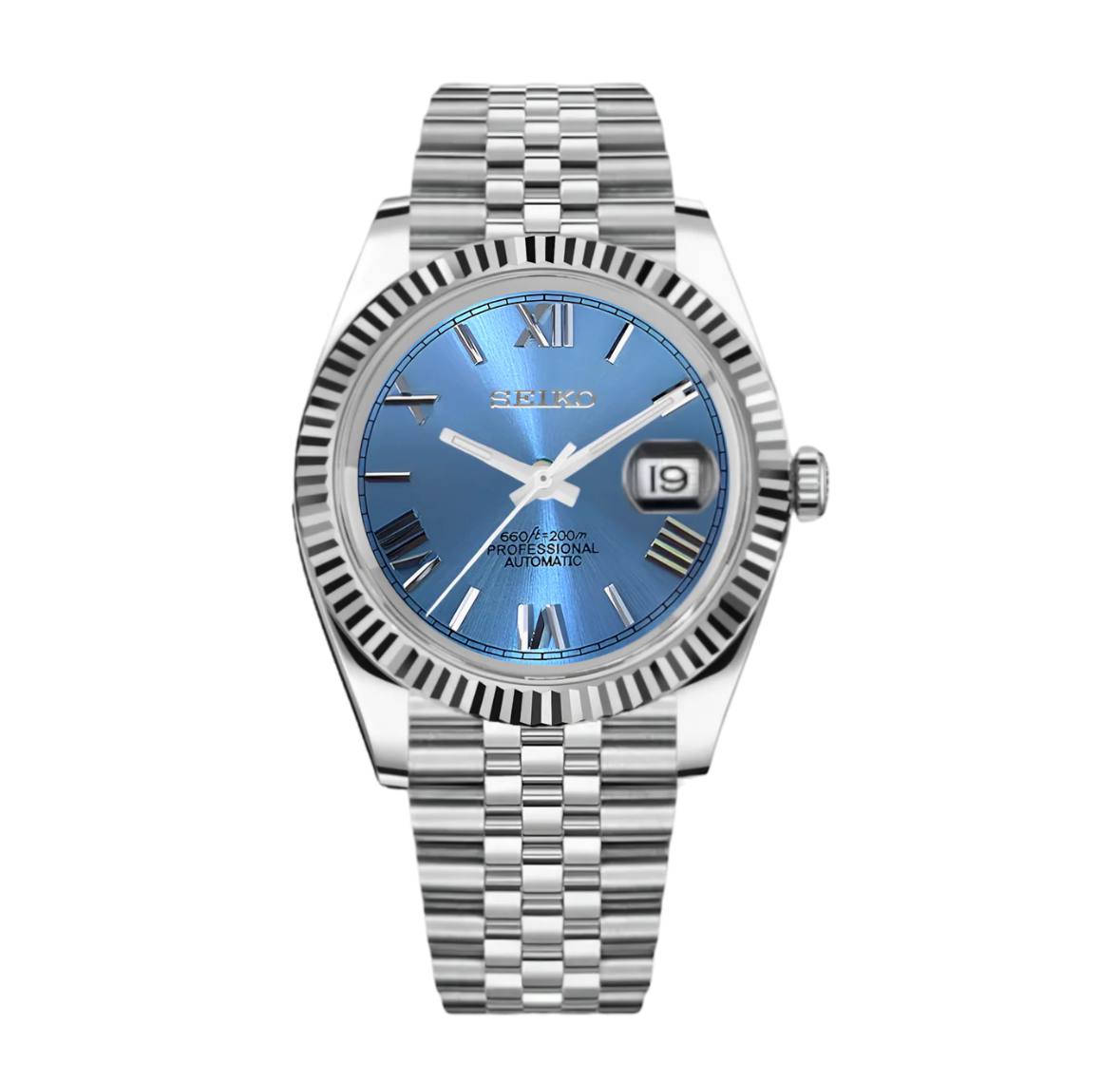 SEIKO DATEJUST ROMAN ICE BLUE 39MM